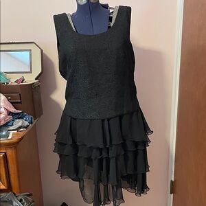 90s drop waist ruffle dress